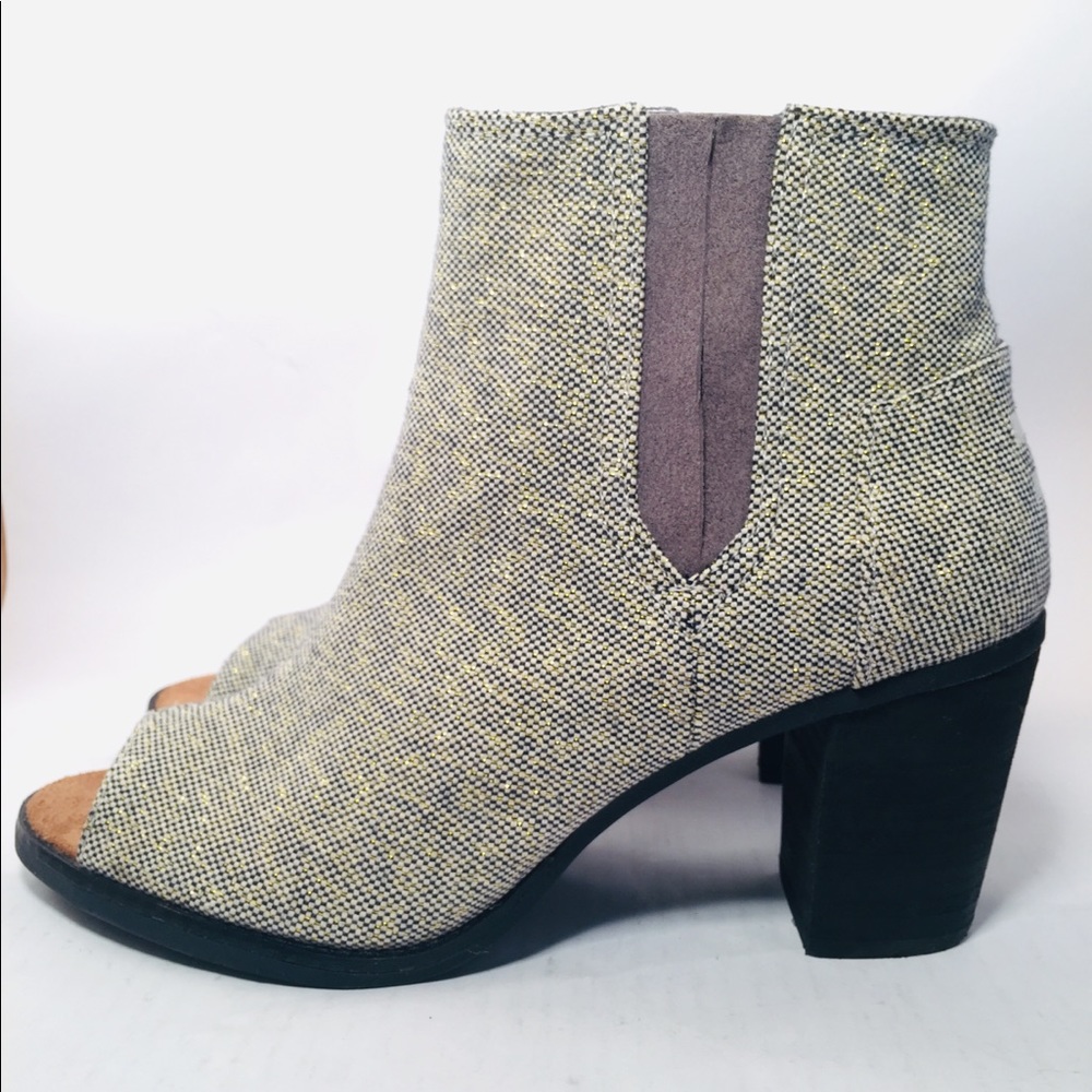 TOMS blue and gold open toe ankle booties - Picture 2 of 6